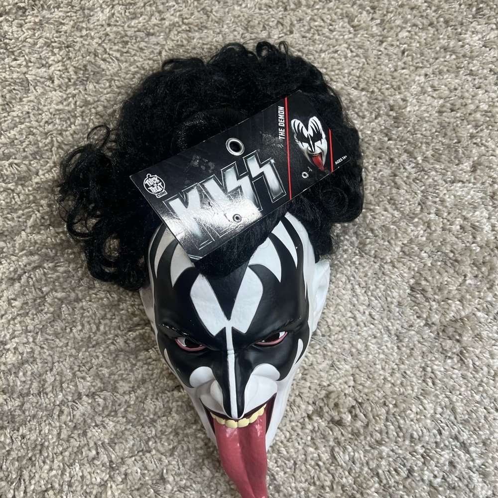 Kiss Demon Mask with Black and White Design
